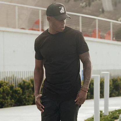 Madeo™ | Herrer Atletisk Drop Cut T-shirt med Sømfri Pasform
