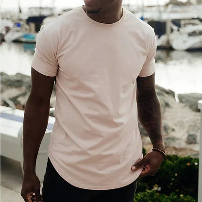 Madeo™ | Herrer Atletisk Drop Cut T-shirt med Sømfri Pasform