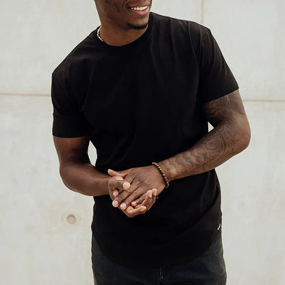Madeo™ | Herrer Atletisk Drop Cut T-shirt med Sømfri Pasform