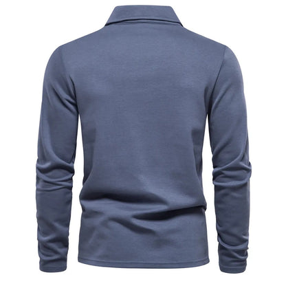 Jay™ | Herrer Luksus Langærmet Poloshirt med Perfekt Pasform til Komfort og Elegance