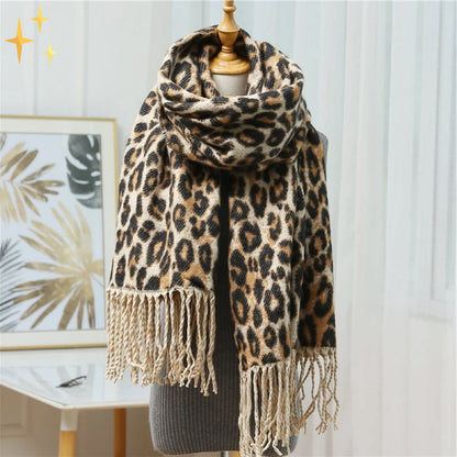 Levia | Oversized Tørklæde Med Leopardprint