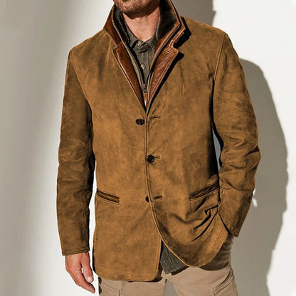 Theodor™ | Herrer Vintage Faux Læderjakke med Skræddersyet Pasform