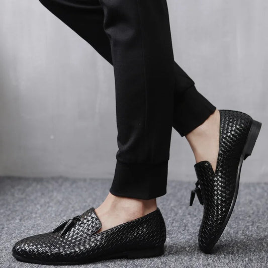 Nino™ | Læder Tassel Loafers til Herrer | Flettede Mokkasiner