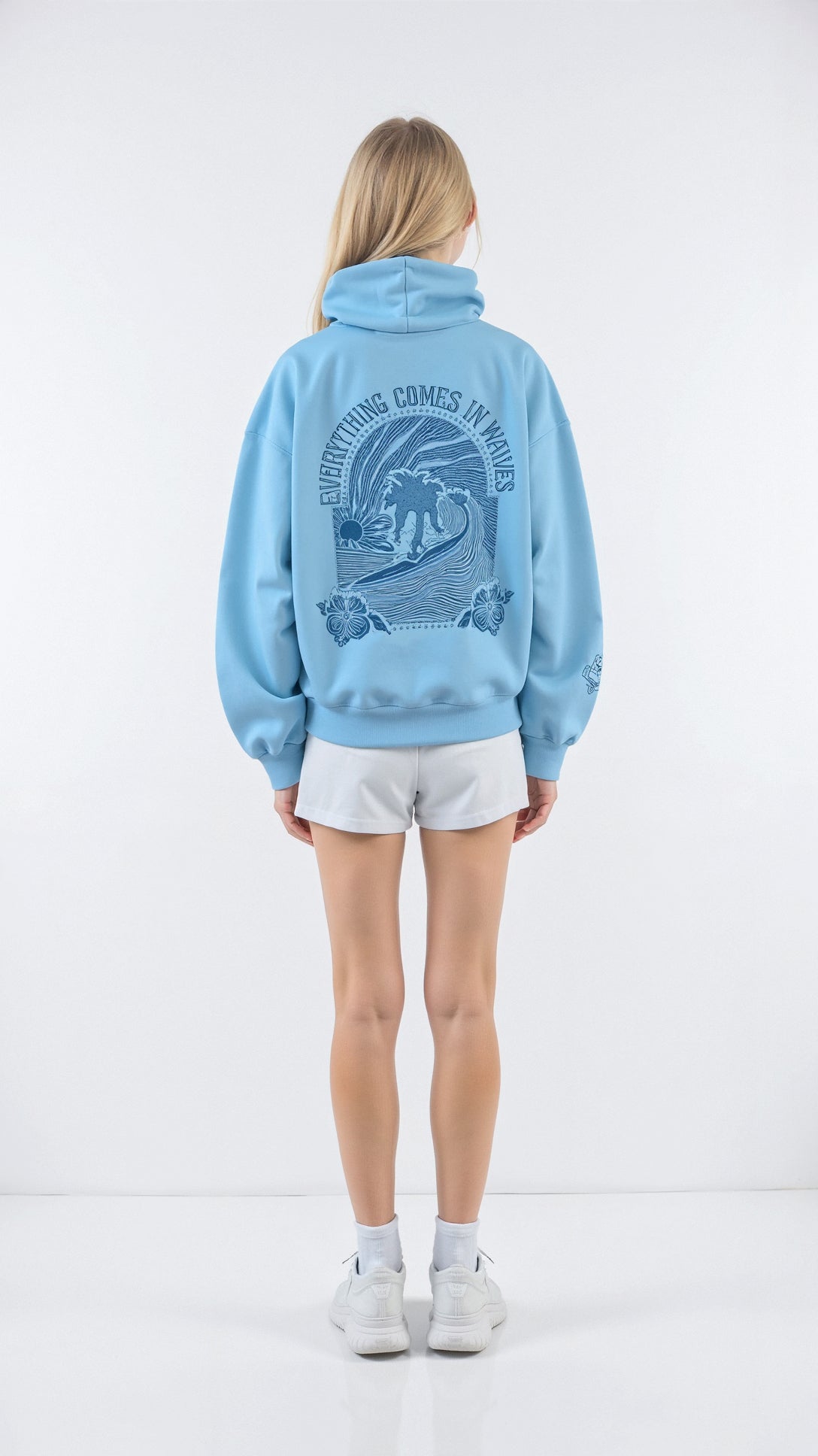 Isla | Oversized Hoodie Damer Med Palmeprint og Rygdesign