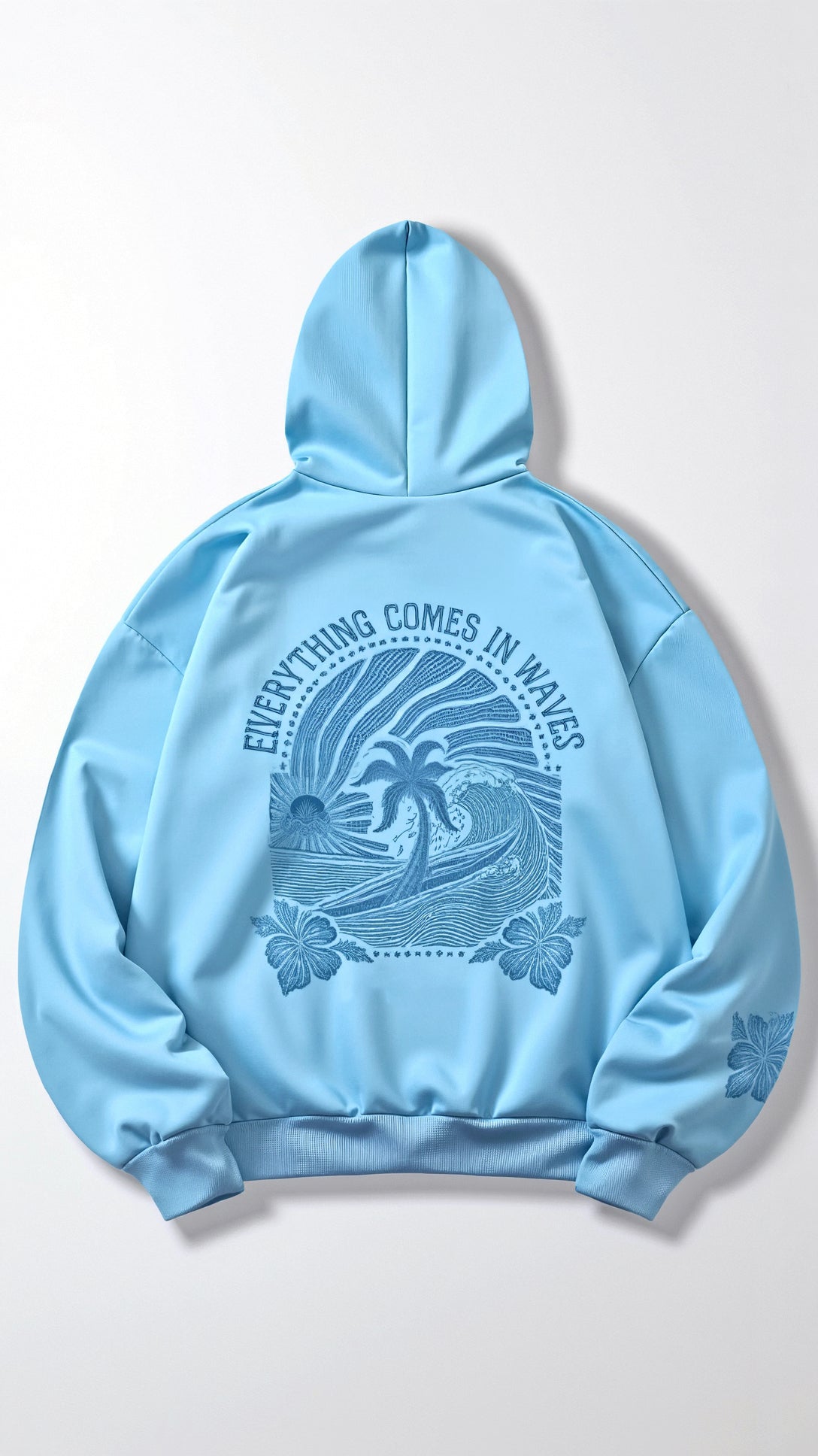 Isla | Oversized Hoodie Damer Med Palmeprint og Rygdesign