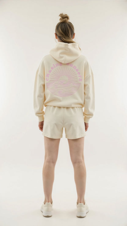 Isla | Oversized Hoodie Damer Med Palmeprint og Rygdesign