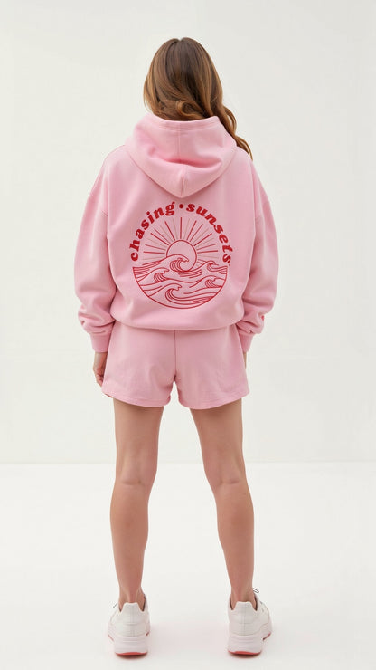 Isla | Oversized Hoodie Damer Med Palmeprint og Rygdesign