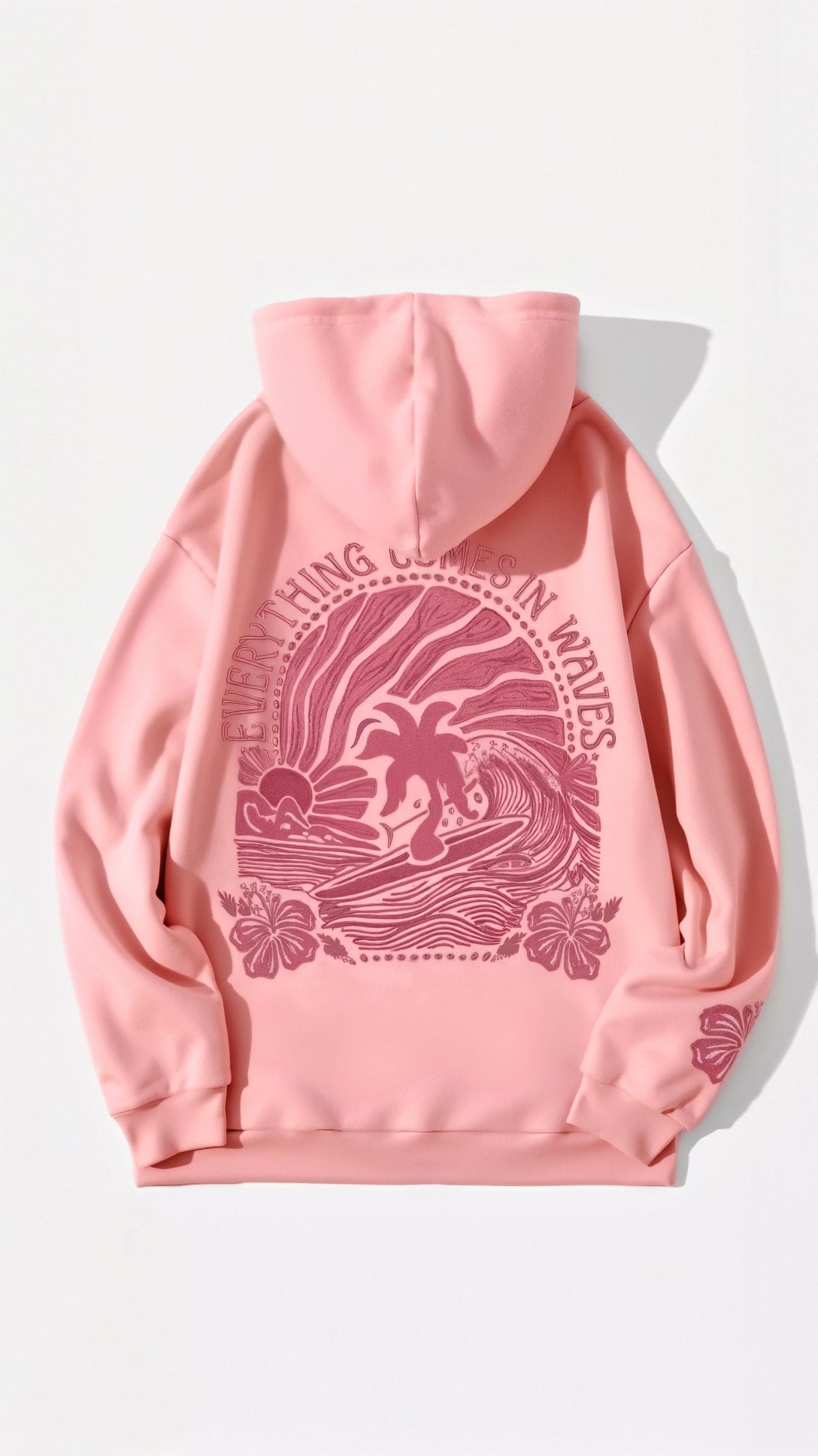 Isla | Oversized Hoodie Damer Med Palmeprint og Rygdesign