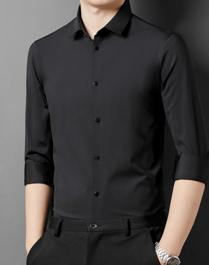 Dario | Stretch Slim Fit Skjorte Herre Med Skjult Knaplukning