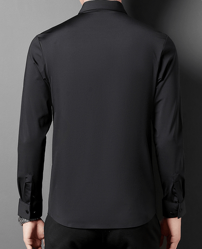 Dario | Stretch Slim Fit Skjorte Herre Med Skjult Knaplukning