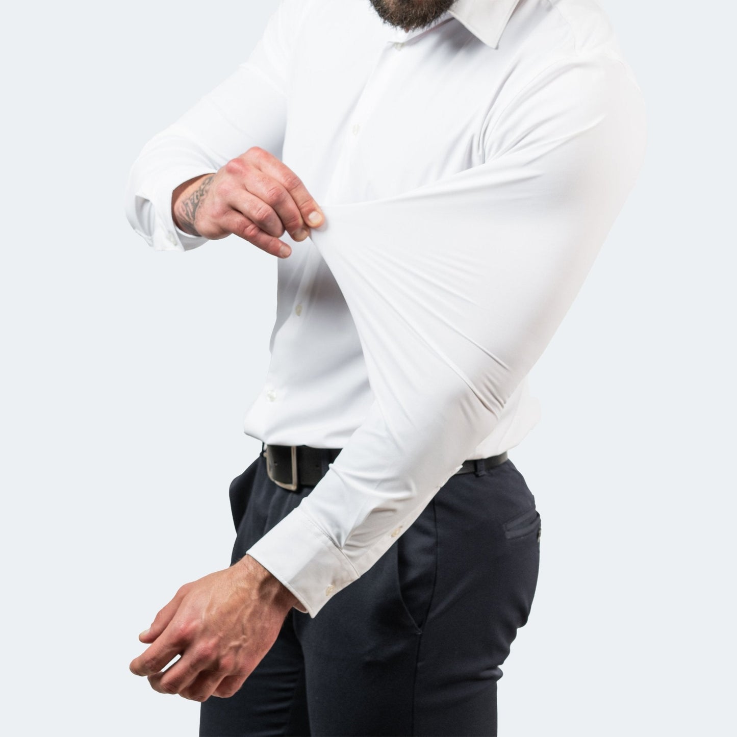 Dario | Stretch Slim Fit Skjorte Herre Med Skjult Knaplukning