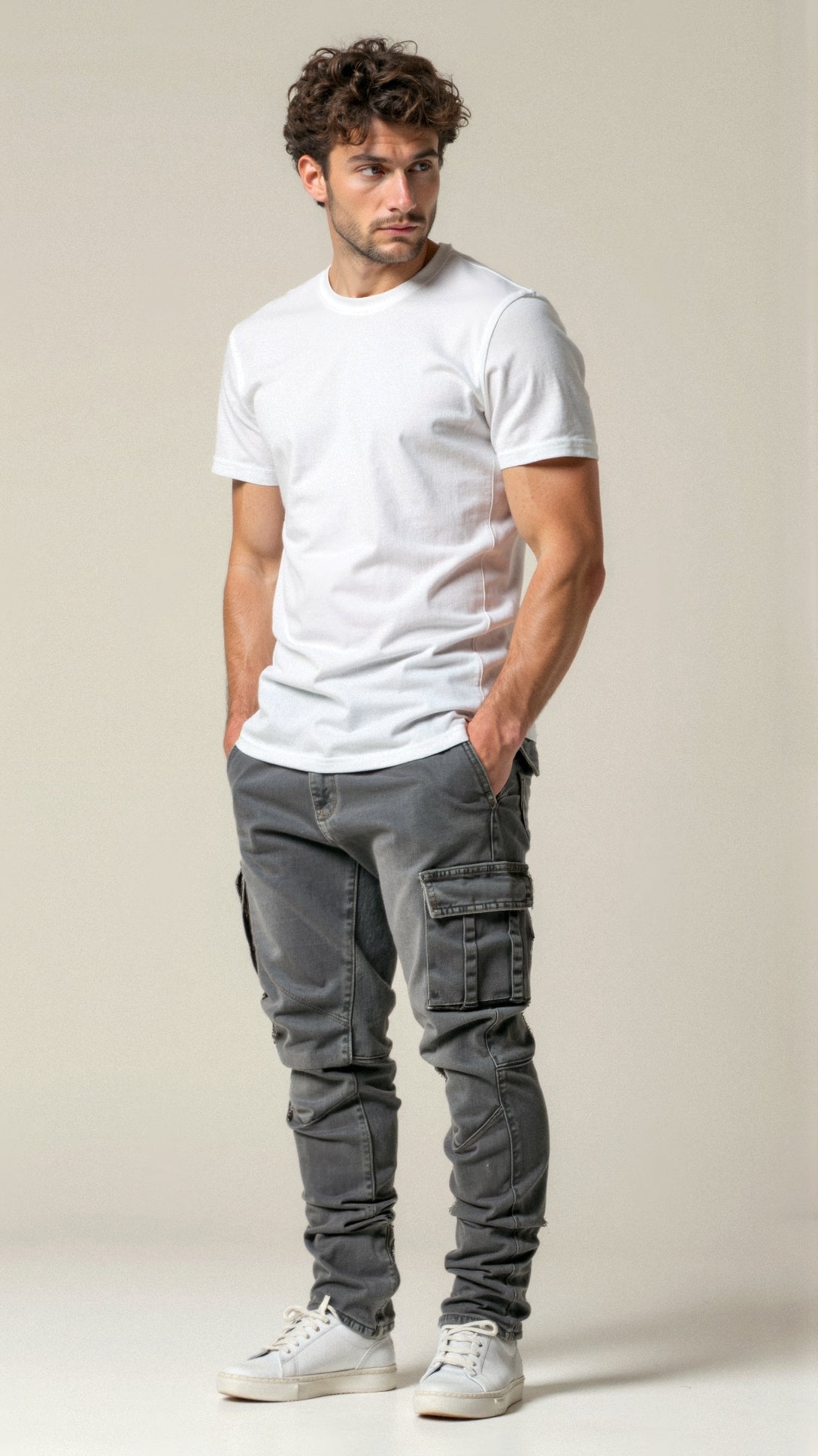 Valerio | Herre Cargobukser i Stretch Slim Fit