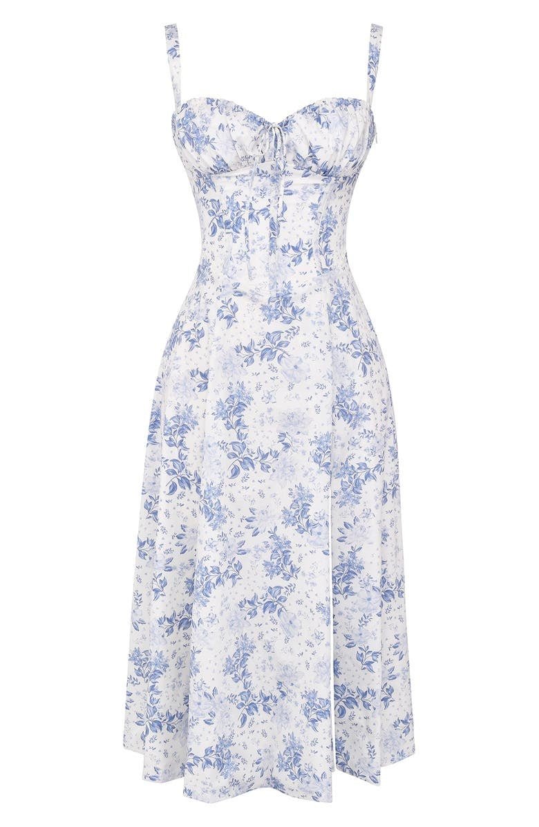 Vivianne | Bustier Midikjole Med A-Linje Nederdel Og Struktureret Overdel Damer