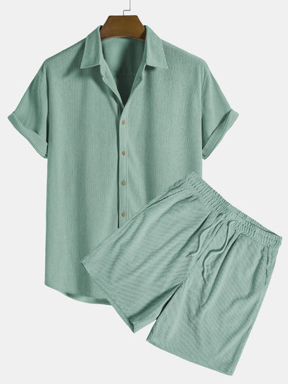 Lazaro | Sommer Sæt til Herrer med Skjorte og Shorts – Luftigt og Behageligt