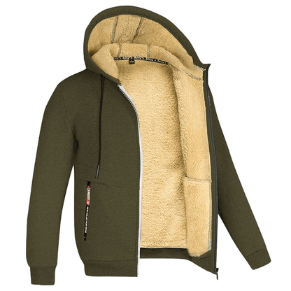 Branick | Varm Hoodie Med Teddyfór Og Lynlås Herrer