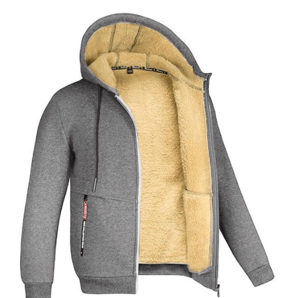 Branick | Varm Hoodie Med Teddyfór Og Lynlås Herrer