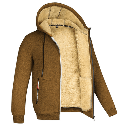 Branick | Varm Hoodie Med Teddyfór Og Lynlås Herrer