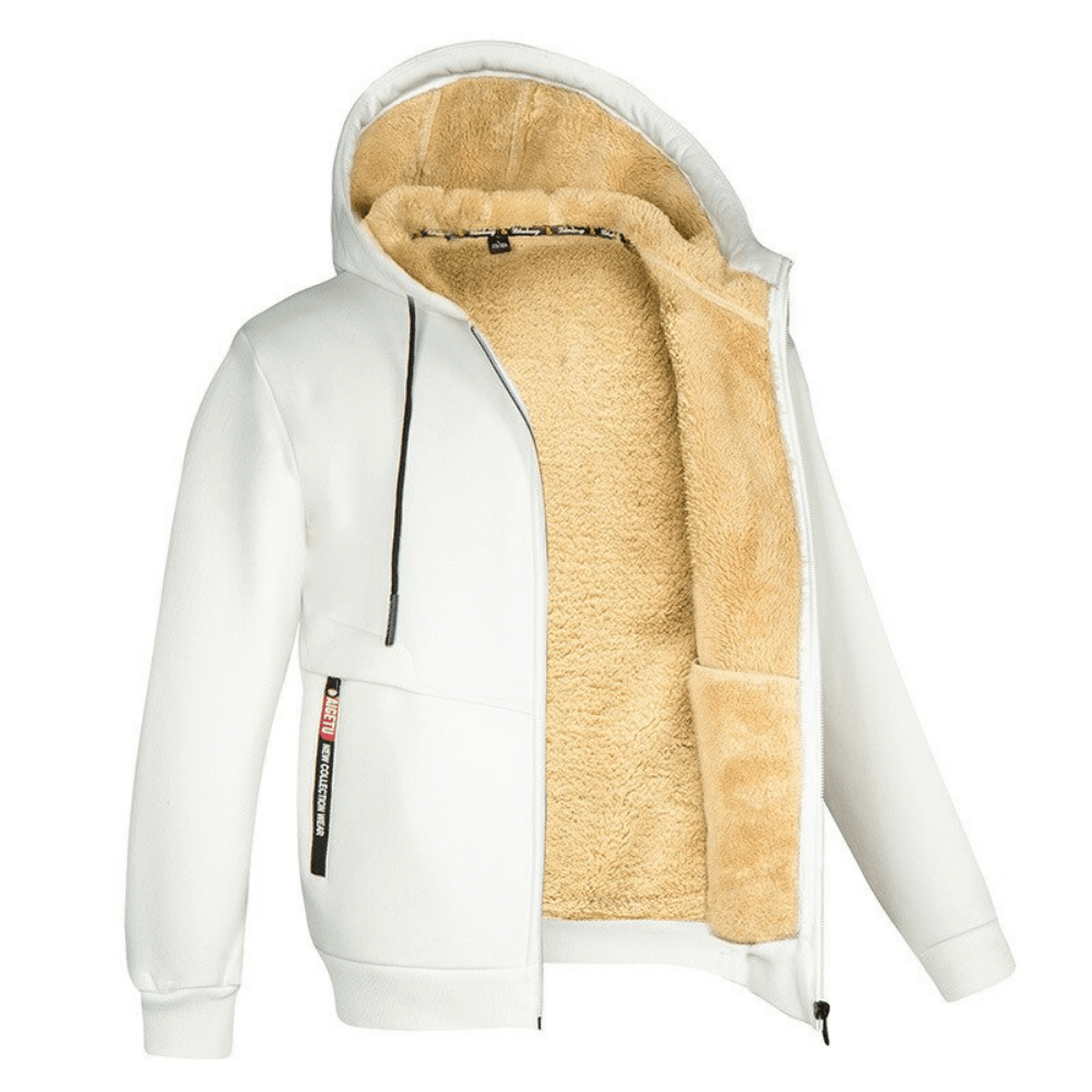 Branick | Varm Hoodie Med Teddyfór Og Lynlås Herrer