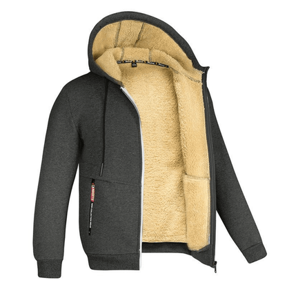 Branick | Varm Hoodie Med Teddyfór Og Lynlås Herrer