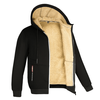 Branick | Varm Hoodie Med Teddyfór Og Lynlås Herrer