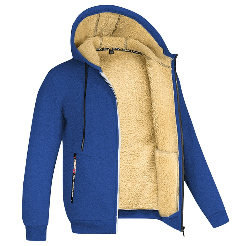 Branick | Varm Hoodie Med Teddyfór Og Lynlås Herrer