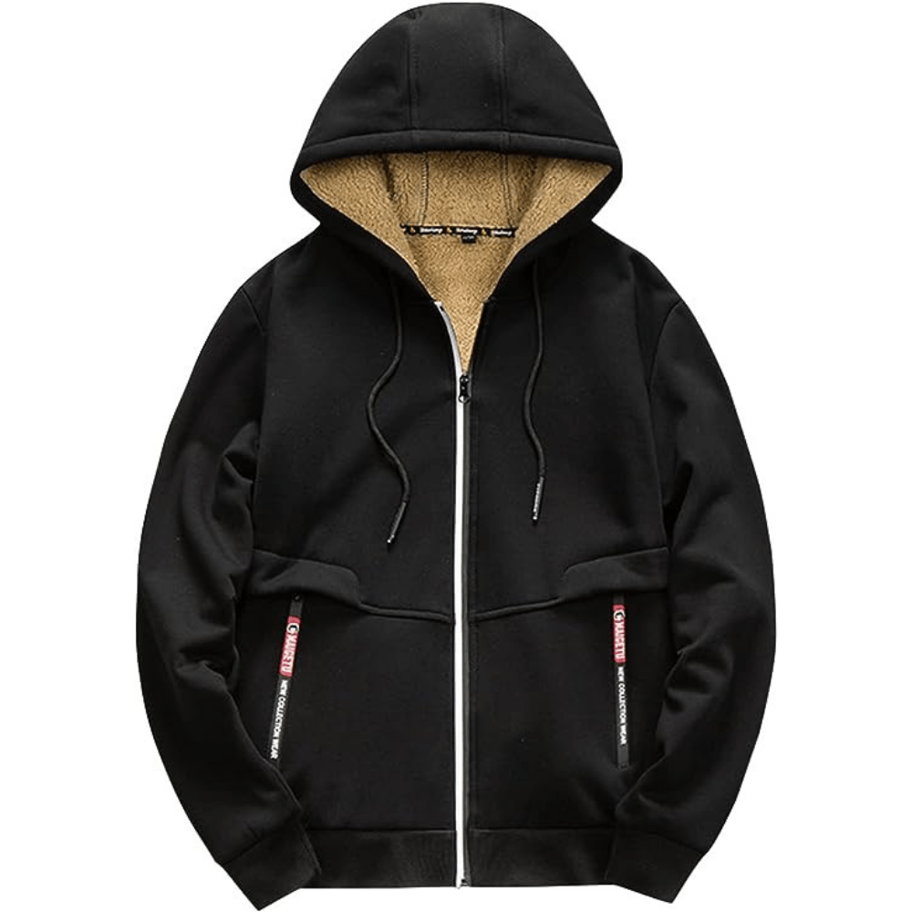 Branick | Varm Hoodie Med Teddyfór Og Lynlås Herrer