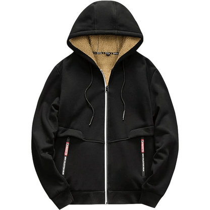 Branick | Varm Hoodie Med Teddyfór Og Lynlås Herrer