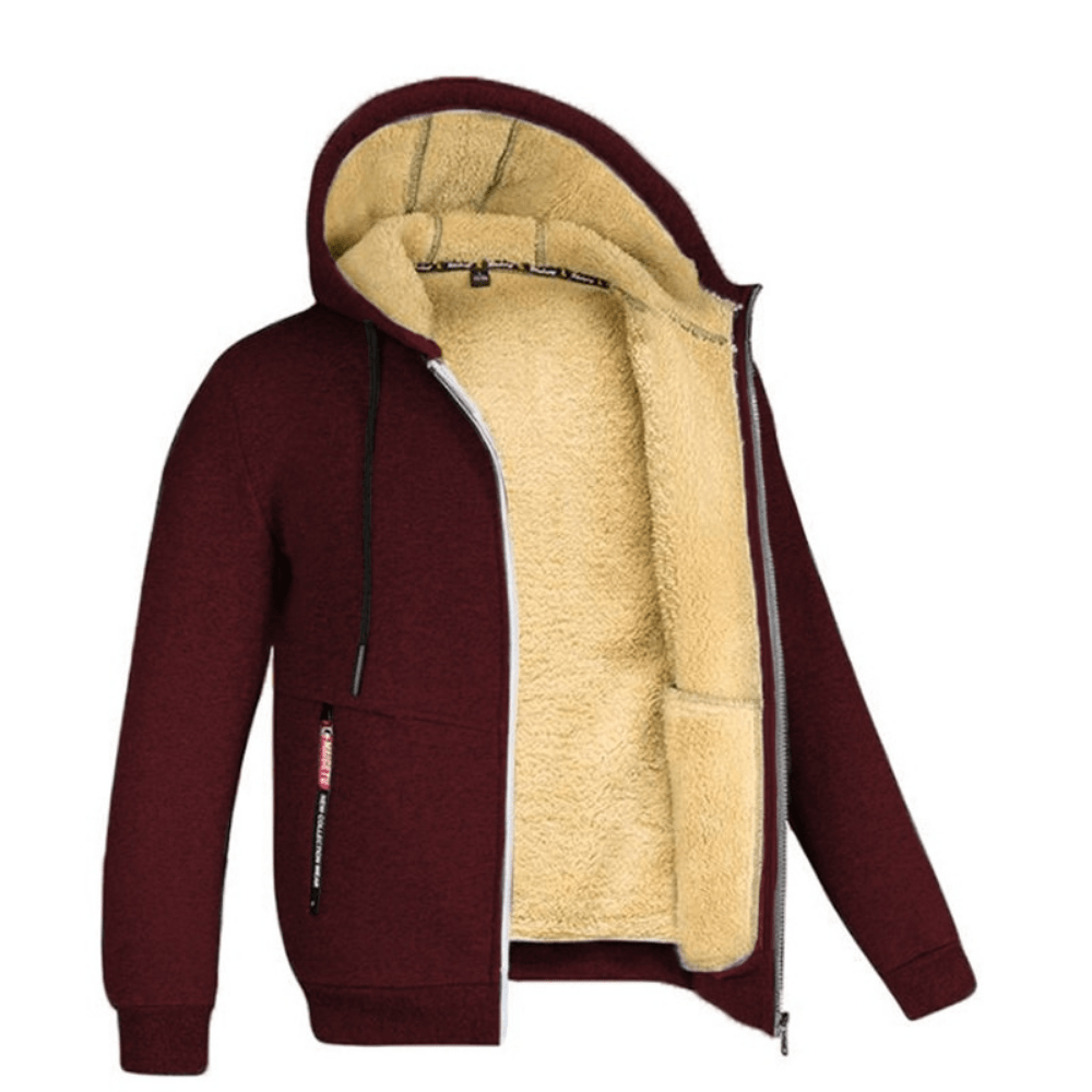 Branick | Varm Hoodie Med Teddyfór Og Lynlås Herrer