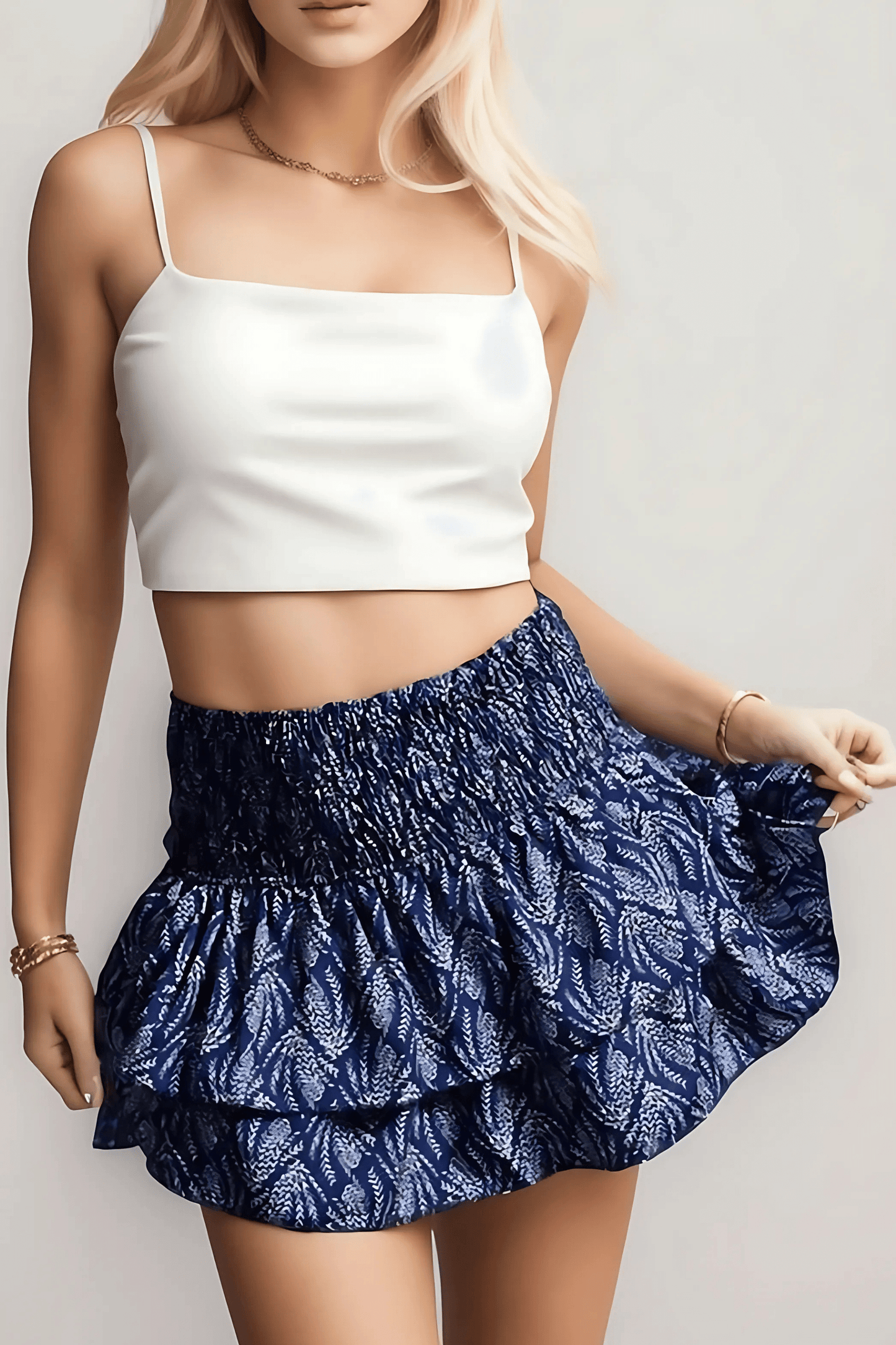 Soleia | Boho Skort med Paisleymønster og Volant Nederdelslook til Sommer & Festival