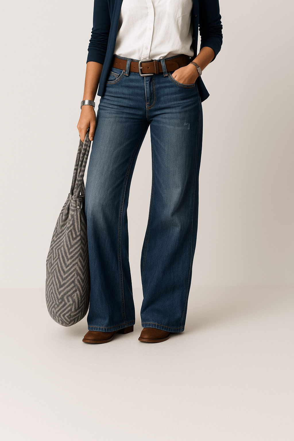 Alviera | High Waist Jeans Med Vide Ben Damer