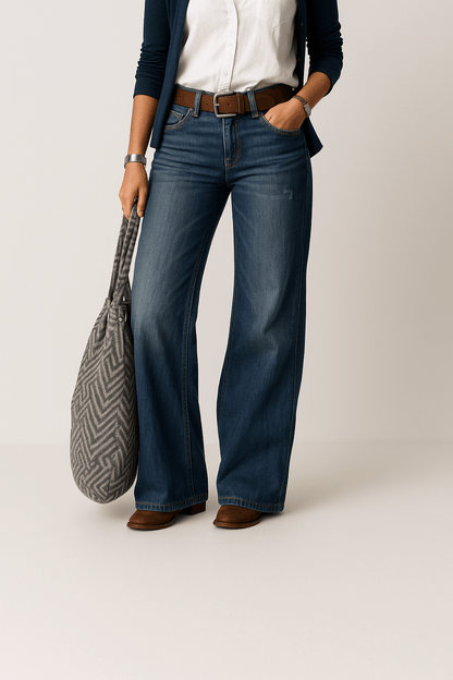 Alviera | High Waist Jeans Med Vide Ben Damer