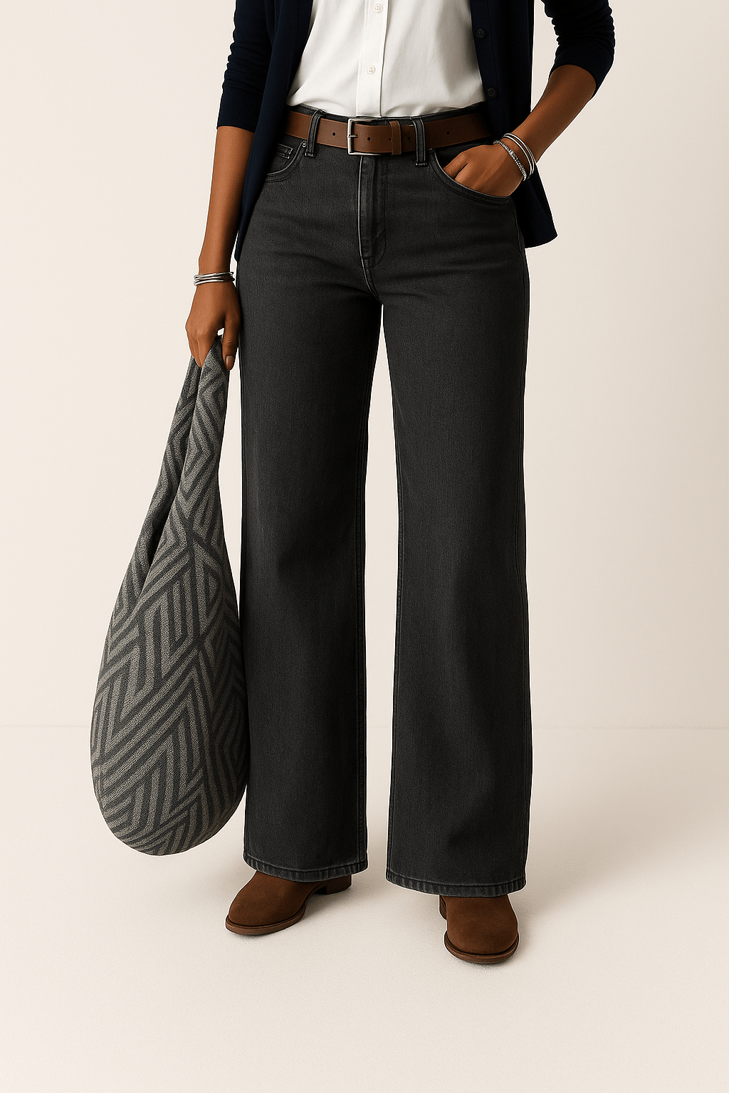Alviera | High Waist Jeans Med Vide Ben Damer