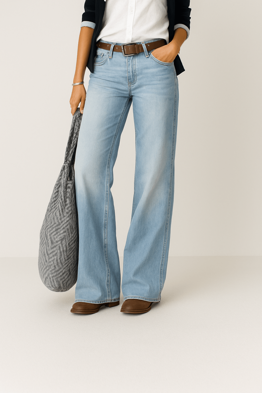 Alviera | High Waist Jeans Med Vide Ben Damer