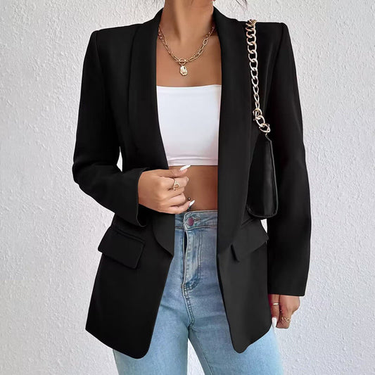 Valeria | Taljeret Åben Blazer til Damer Uden Knapper – Stilfuld og Alsidig