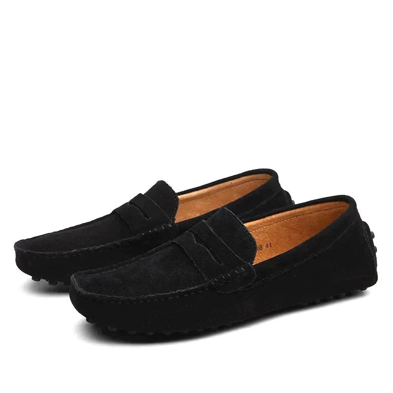 Lazaro | Loafers Til Mænd i Ruskindlook Med Skridsikker Noppesål