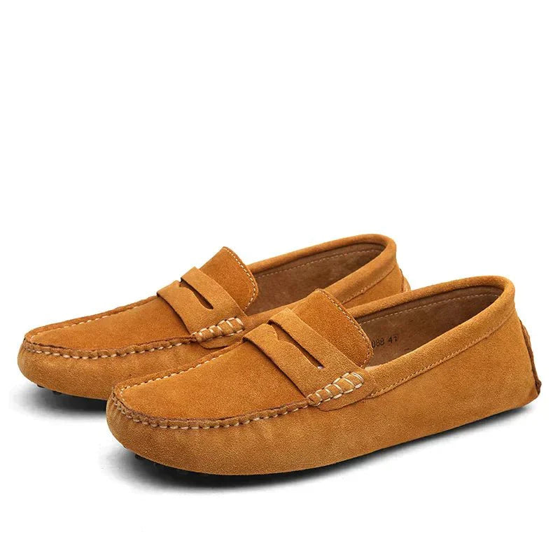 Lazaro | Loafers Til Mænd i Ruskindlook Med Skridsikker Noppesål
