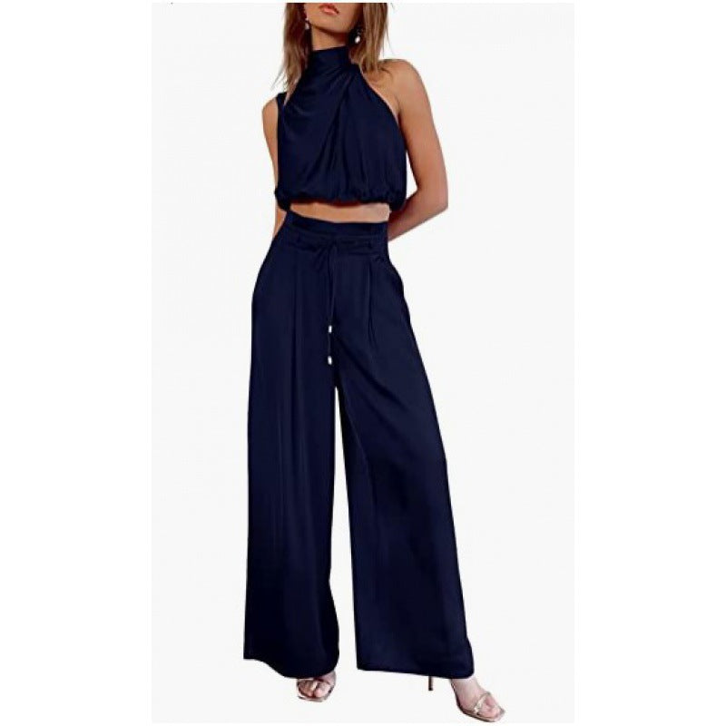 Valencia | Elegant To-Del Halterneck Top & Buksetaske Damer
