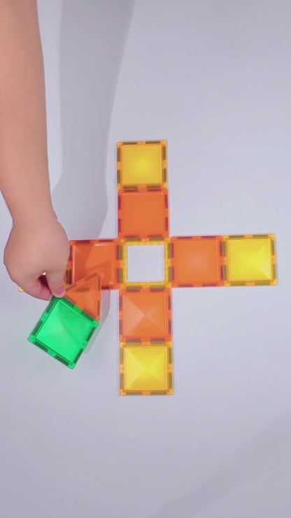MagnaPlay™ | Magnetiske Byggeklodser Børn | Pædagogisk 3D Konstruktionslegetøj med Farverige Blokke og STEM-Udvikling