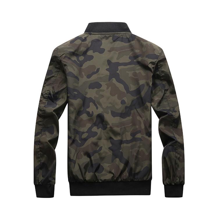 Björn™ | Herrer Camouflage Bomberjakke Med Lynlås Og Ærmelomme | Let Vindafvisende Streetwear Mellemsæson Jakke