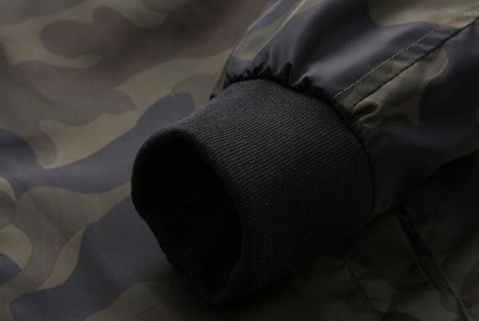 Björn™ | Herrer Camouflage Bomberjakke Med Lynlås Og Ærmelomme | Let Vindafvisende Streetwear Mellemsæson Jakke
