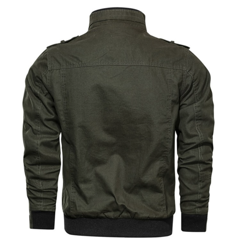 Zelus™ | Herrer Stilfuld Jakke med Militært Design, Høj Krave og Urban Flair