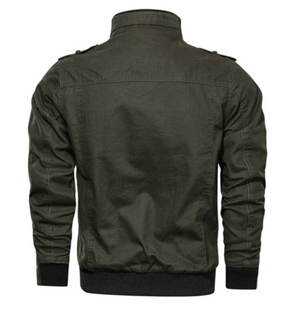 Zelus™ | Herrer Stilfuld Jakke med Militært Design, Høj Krave og Urban Flair