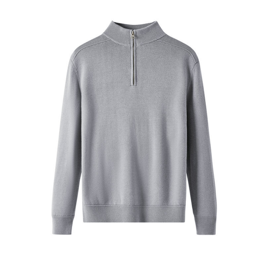 Marcéon™ | Herre Striktrøje med Half-Zip | Stilfuld Pullover med Ståkrave og Fin Strikkestruktur