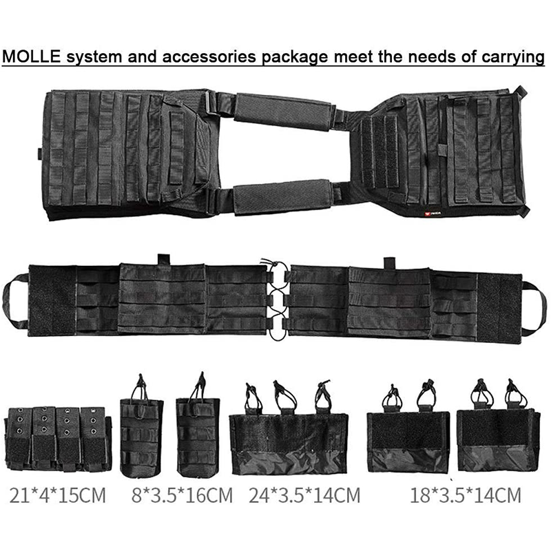 Phalanx | Taktisk MOLLE Vest Med Flere Pouches & Justerbar Pasform