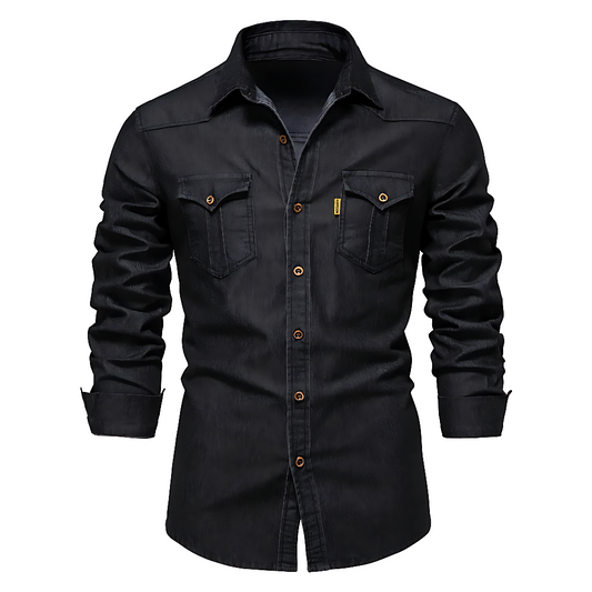 Rafael | Denimskjorte til Herrer | Slim Fit i Westernstil i Sort eller Blå