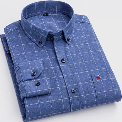 Julien™ | Herrer Klassisk Ternet Skjorte | Stilfuldt Button-Down Design & Åndbar Bomuld