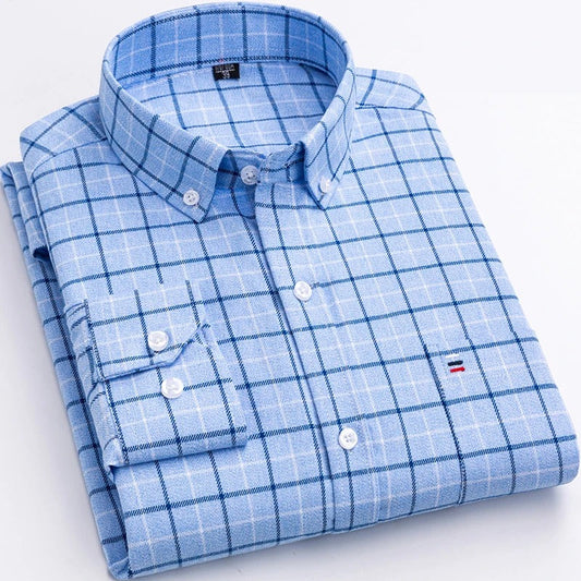Julien™ | Herrer Klassisk Ternet Skjorte | Stilfuldt Button-Down Design & Åndbar Bomuld