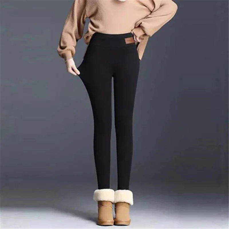 Janna™ | Damer Foret Vinterleggings Med Høj Talje Og Teddyfor | Varm Termo Slim Fit Buks